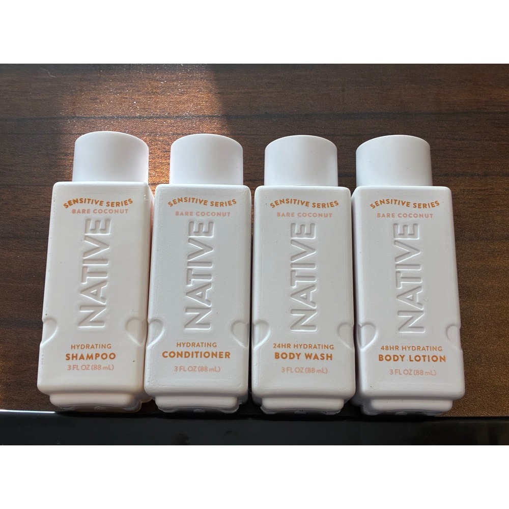 Native Sensitive Series Bare Coconut Travel Set Shampoo Conditioner Body Wash